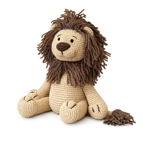 Mago - león de peluche tejido a mano