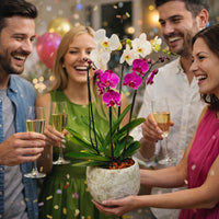 Phalaenopsis Gama-maceta musgo con 2 orquídeas