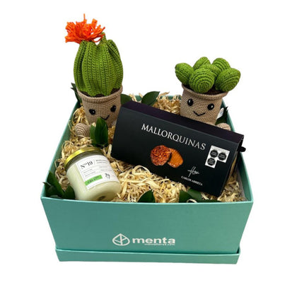 California-caja cuadrada menta con regalos