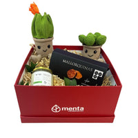 California-caja cuadrada roja con regalos