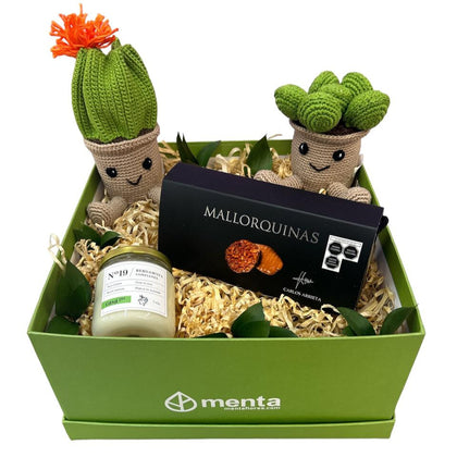 California-caja cuadrada verde con regalos