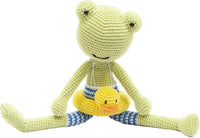 Chino-rana de peluche tejido a mano