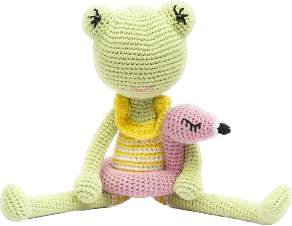 Cris - rana de peluche tejida a mano