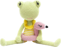 Cris-rana de peluche tejida a mano