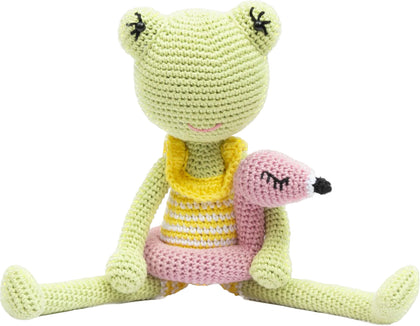 Cris-rana de peluche tejida a mano