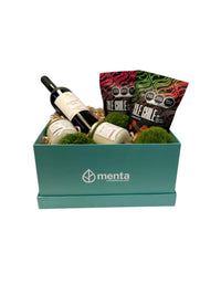 Seattle-caja cuadrada menta con regalos y bebida