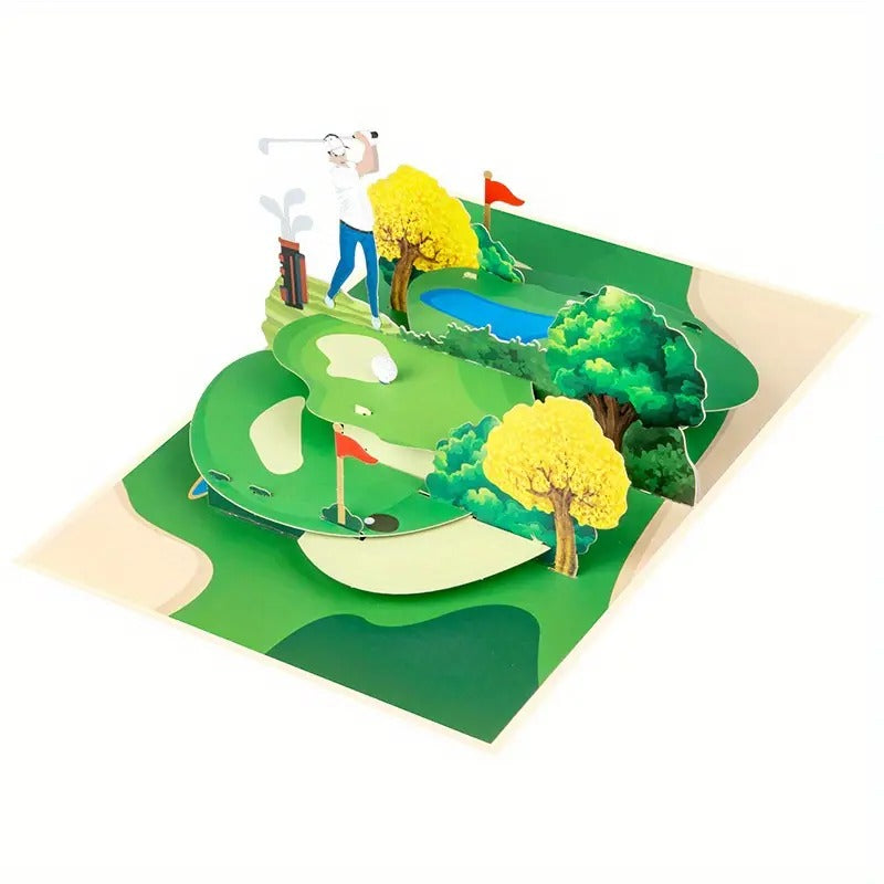 Tarjeta  Pop Up 3D-Campo de Golf