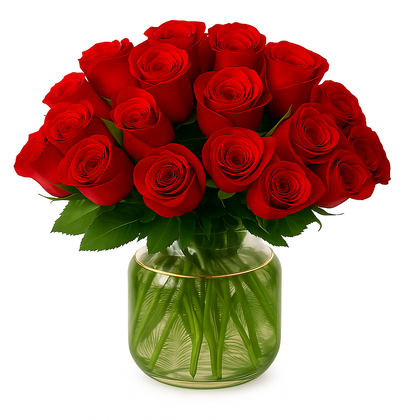 Galilea-florero de cristal con 48 rosas