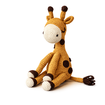 Fita-jirafita de peluche tejida a mano