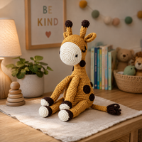 Fita-jirafita de peluche tejida a mano