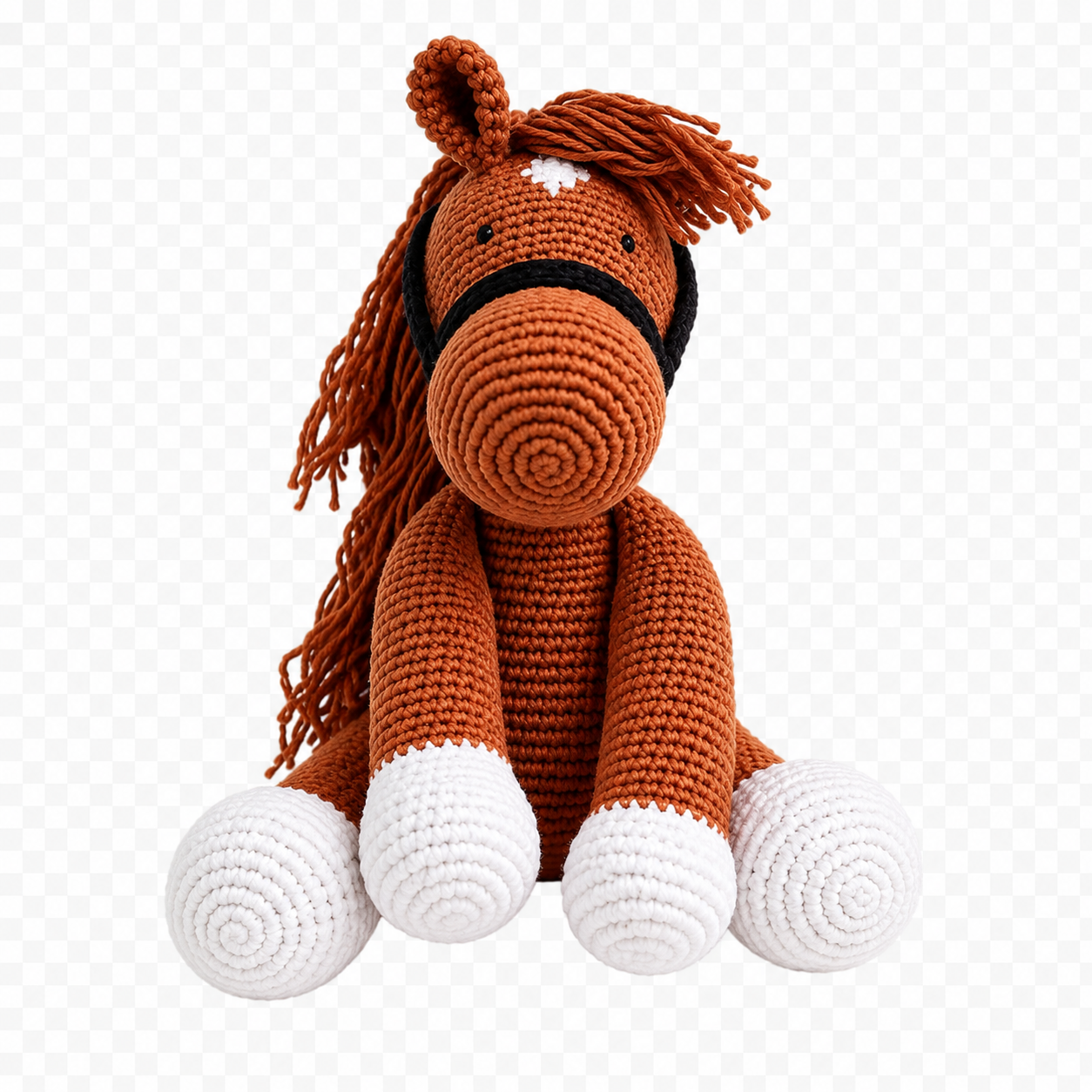 Felix-caballo de peluche tido a mano