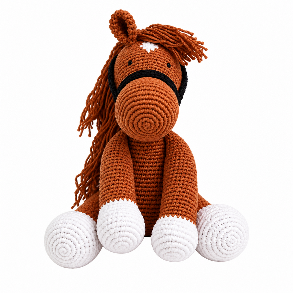 Felix - caballo de peluche tejido a mano