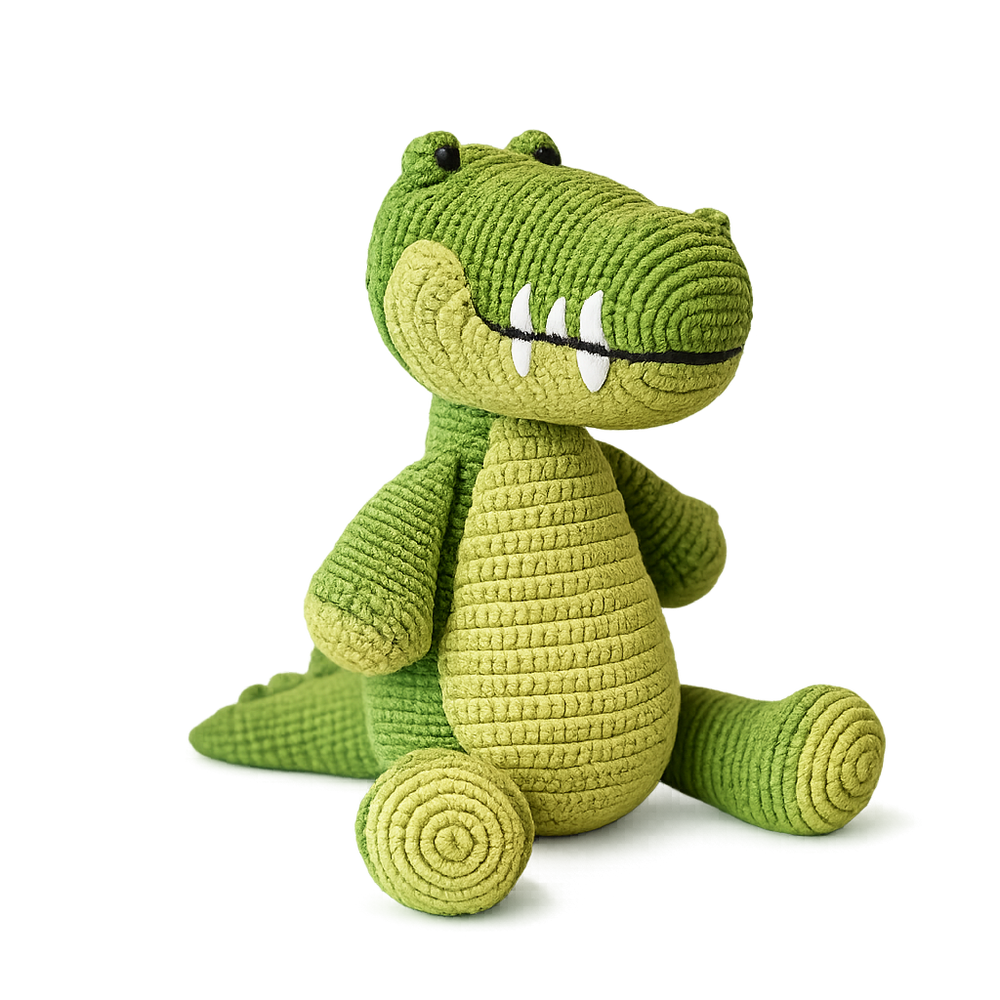 Tato - cocodrilo de peluche tejido a mano