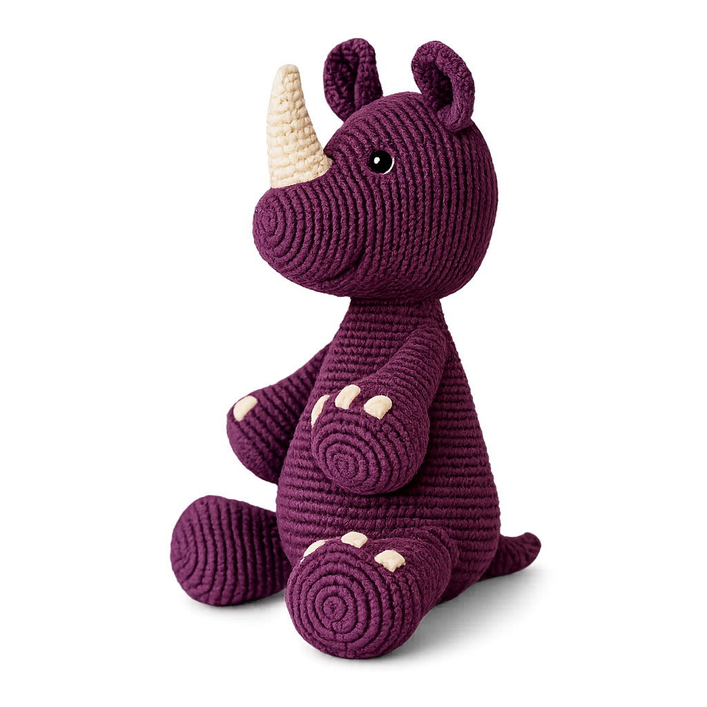 Nino- rino de peluche tejido a mano