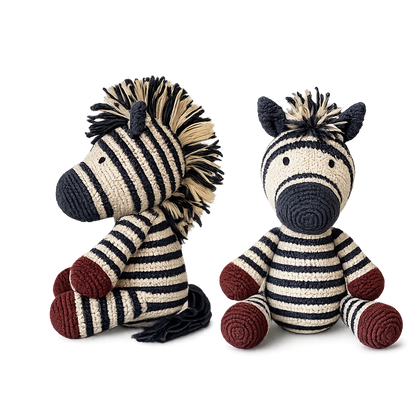 Rayita-cebra de peluche tejida a mano