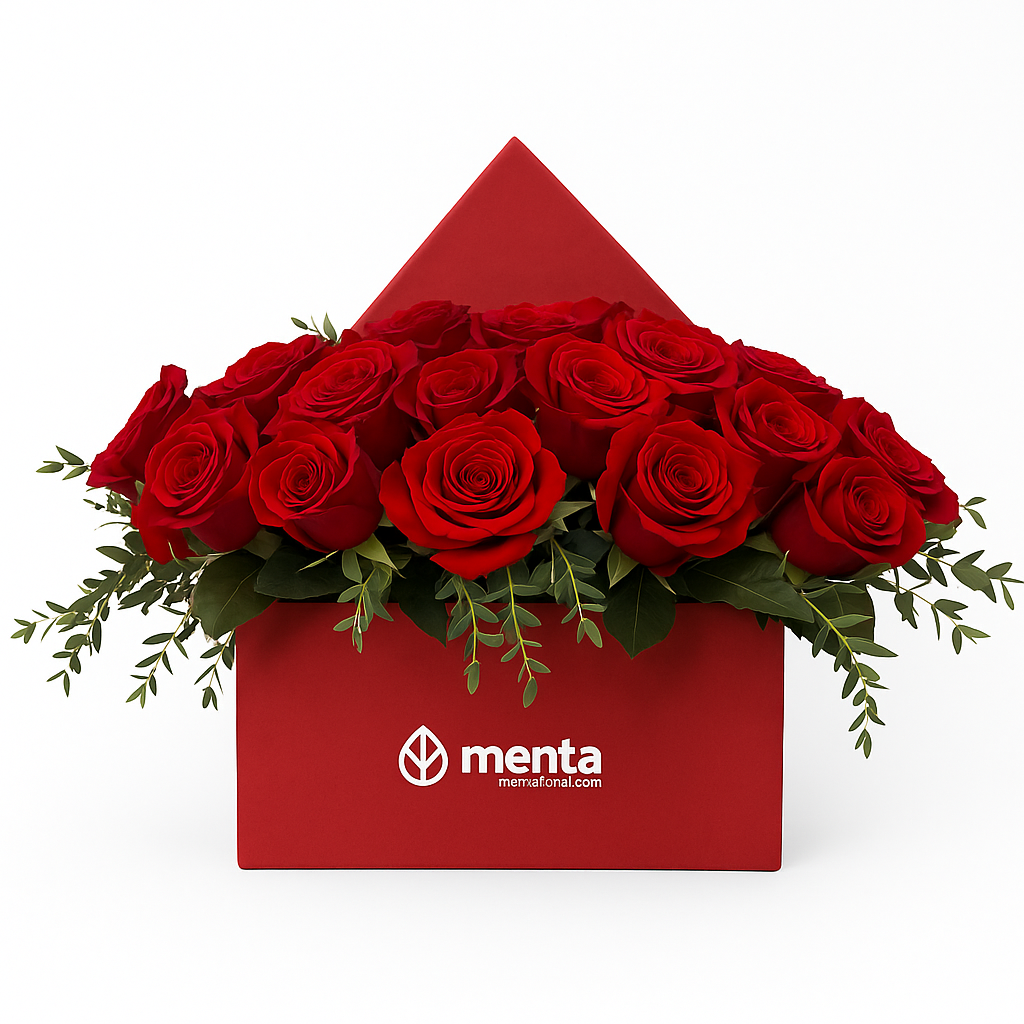 Etiqueta Roja-caja cuadrada roja con 48 rosas rojas premium