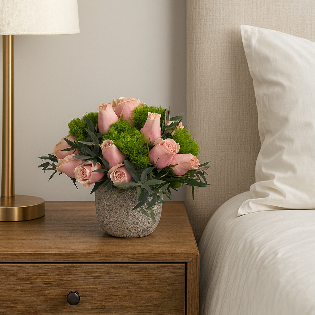 Martha - Base de cemento con flores mixtas