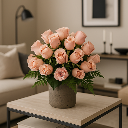 Ariadna-base de cemento con 24 rosas rosas
