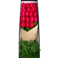 Lise-caja rectangular con 24 rosas rojas