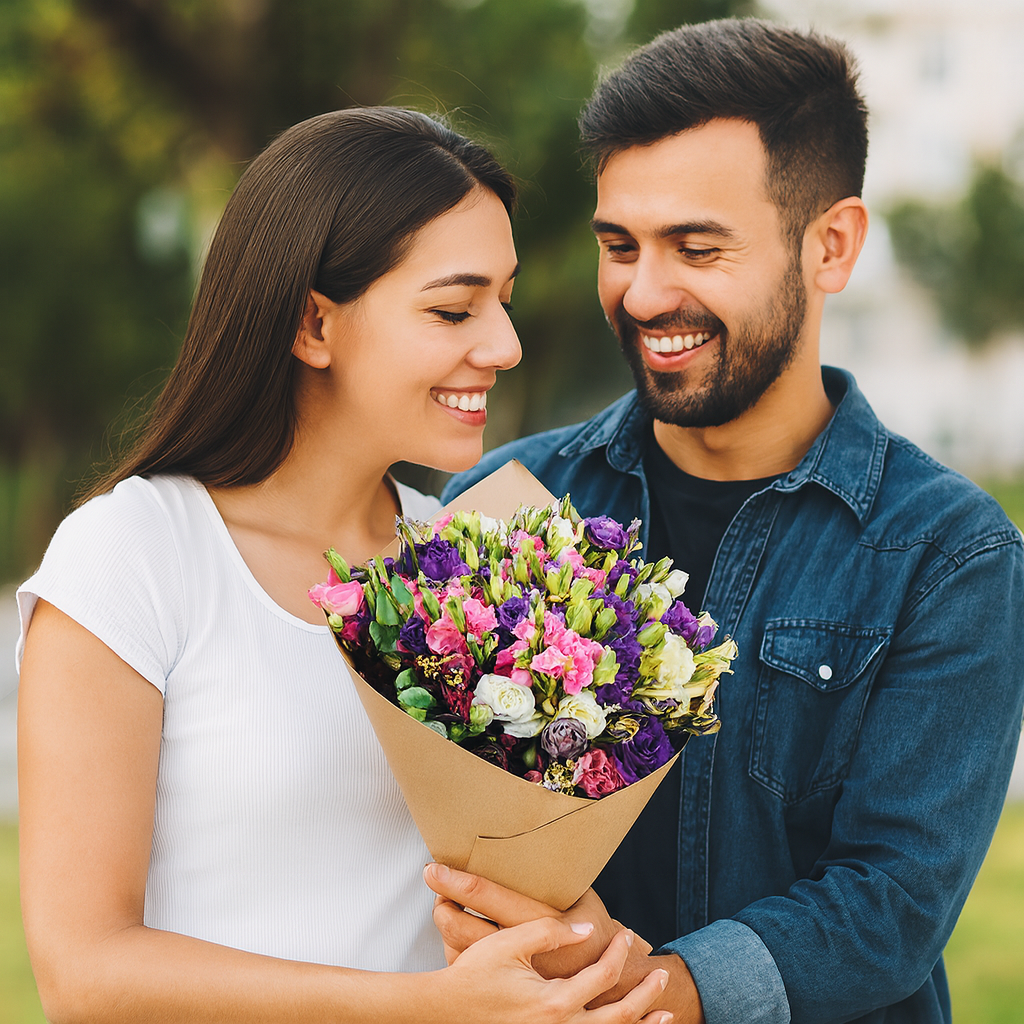 Ramo de lisianthus de colores