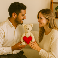 Nico Corazón- oso de peluche tejido a mano