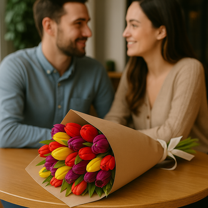 Ramo de 20 tulipanes mixtos