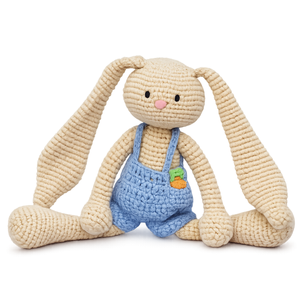 Patricio-conejo de peluche tejido a mano