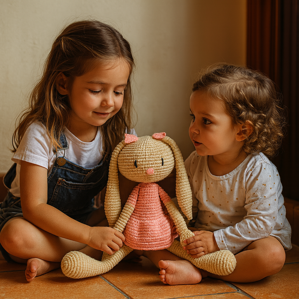 Patricia-coneja de peluche tejida a mano