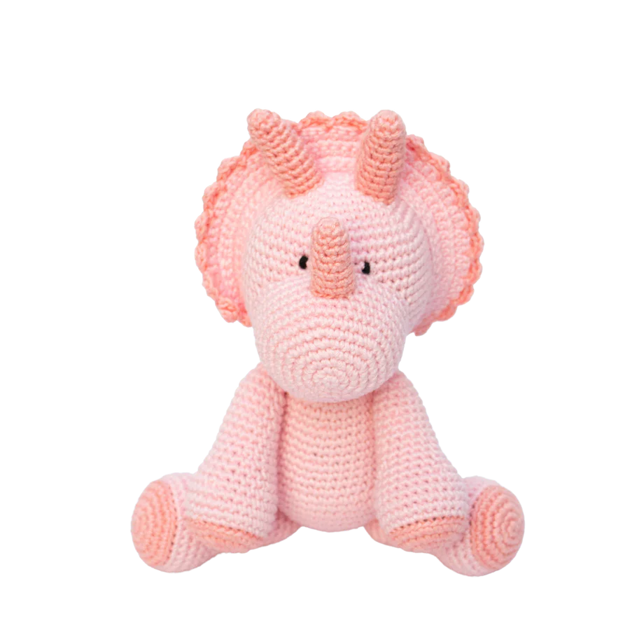 Dani-dinosauria de peluche tejido a mano