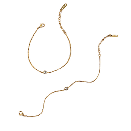 Destellos-set de pulseras de  acero inoxidable