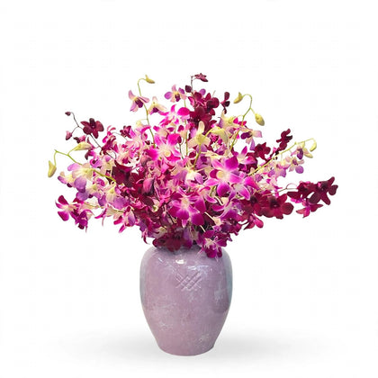Etiqueta Menta-florero de cerámica menta con orquídea dendrobium
