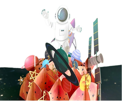Tarjeta de Explorador Espacial Pop-Up