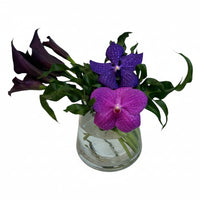 kelly-florero de vidrio con cala y vanda