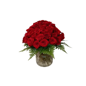 Galilea-florero de cristal con 72 rosas rojas