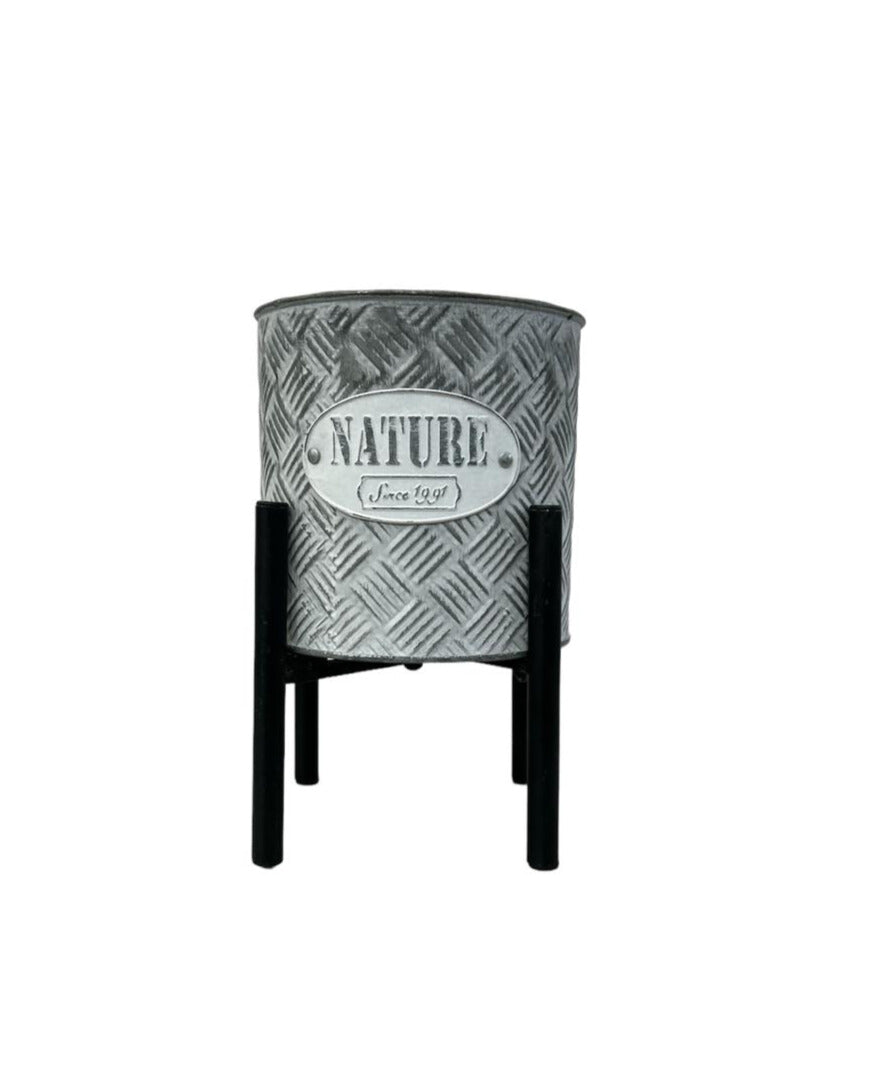 Nature Since 1991-maceta de metal con patitas