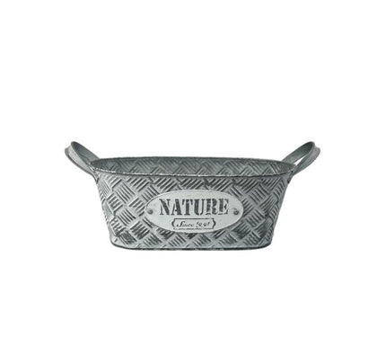 Nature canasta-porta maceta de metal