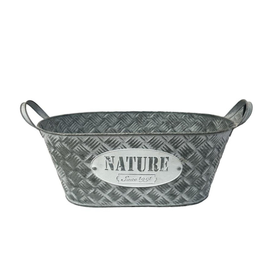 Nature canasta-porta maceta de metal