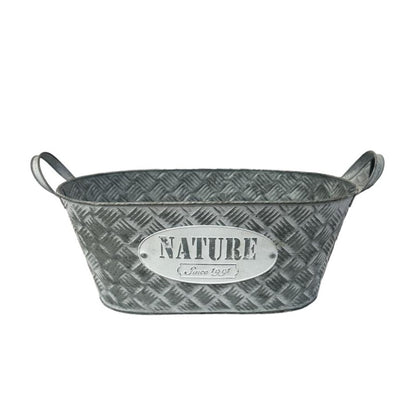 Nature canasta-porta maceta de metal