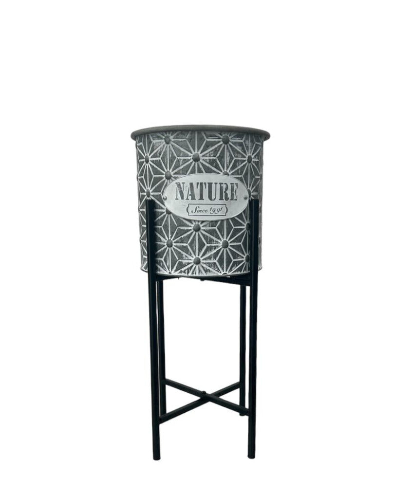 Nature-maceta de metal con patitas