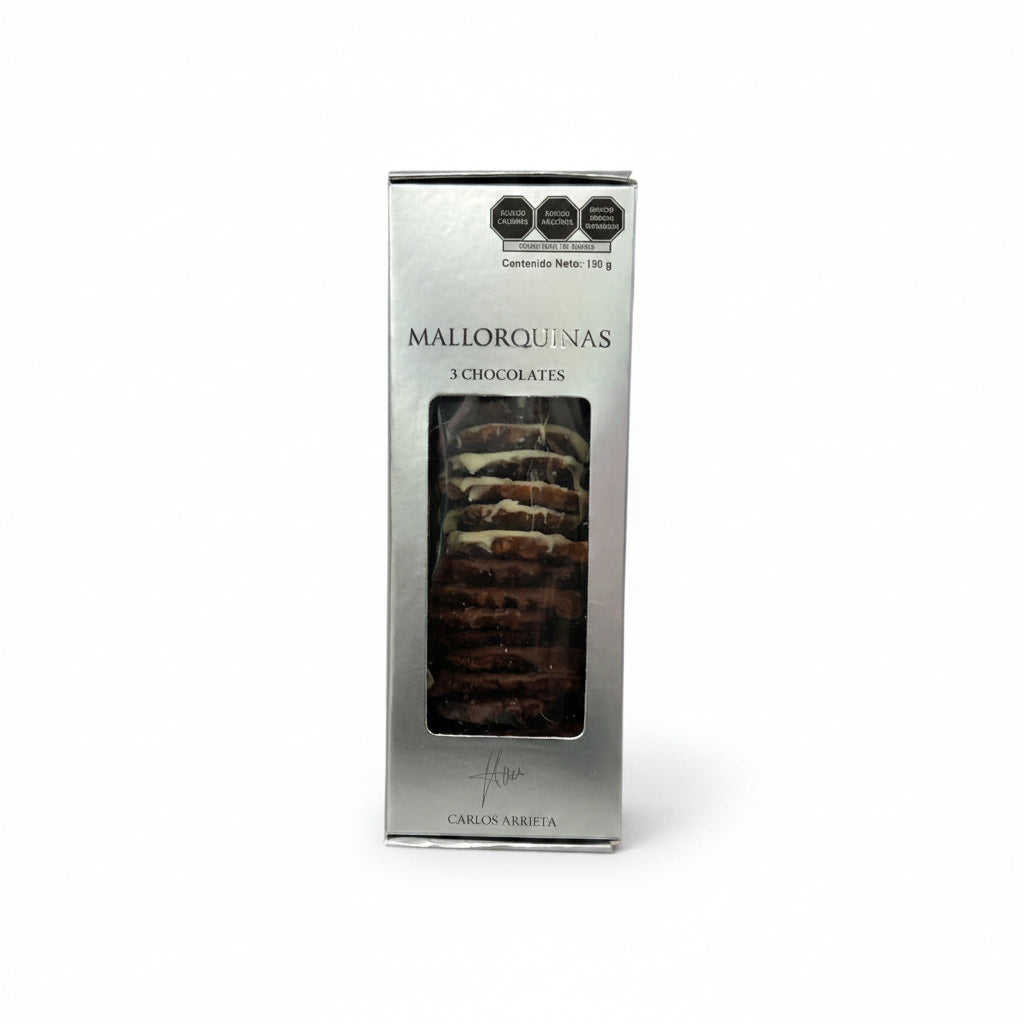 Mallorquina 3 chocolates- galleta bañada en chocolate 150g