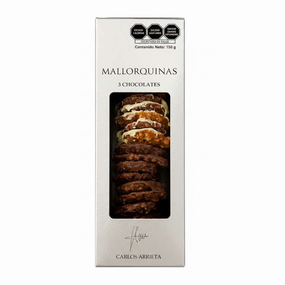 Mallorquina 3 chocolates - galleta bañada en chocolate 150g
