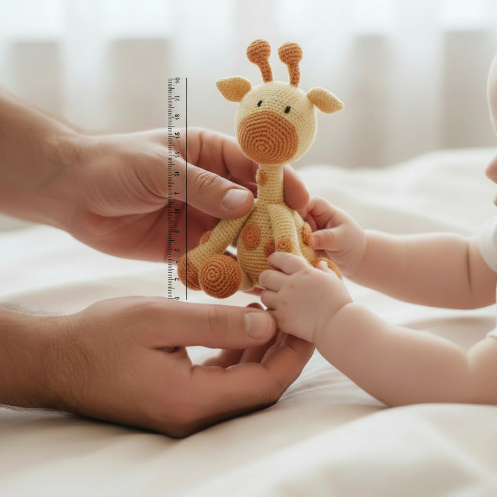 Mini Joana-jirafa pequeña  de peluche tejido a mano