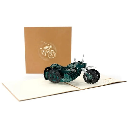 Tarjeta Pop Up 3D-Moto con Cabina para acompañante