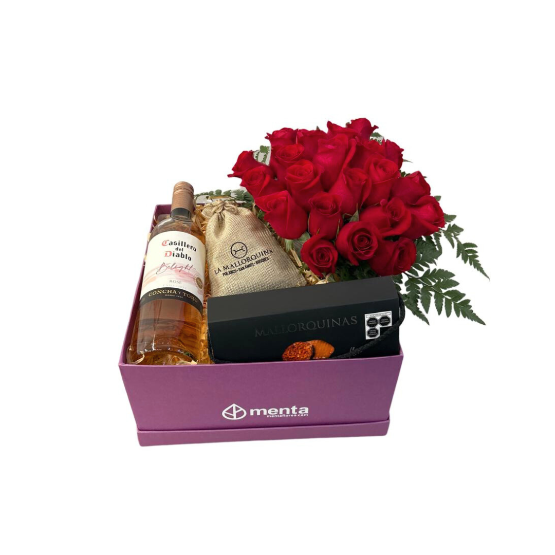 Nueva York- caja cuadrada uva con productos para celebrar