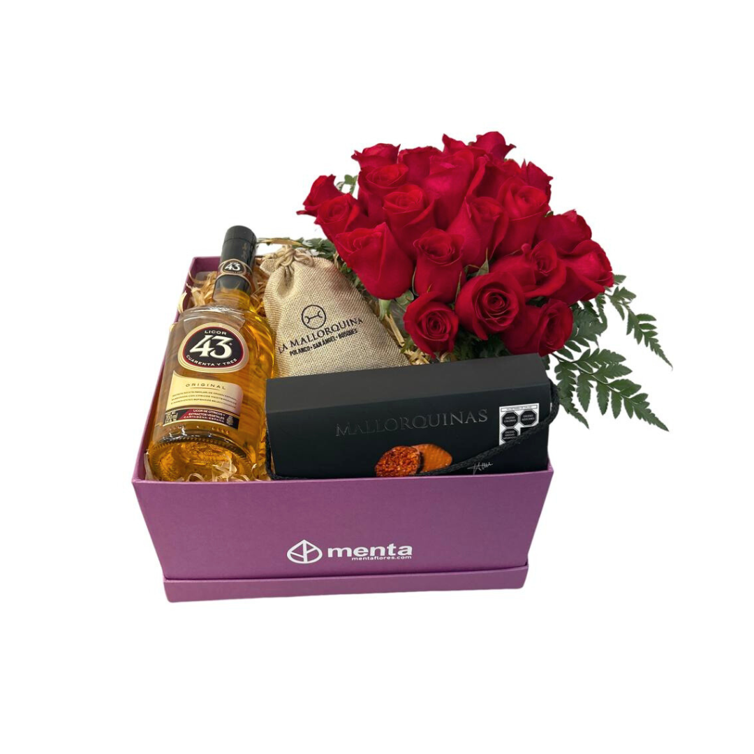 París- caja cuadrada uva con productos para celebrar