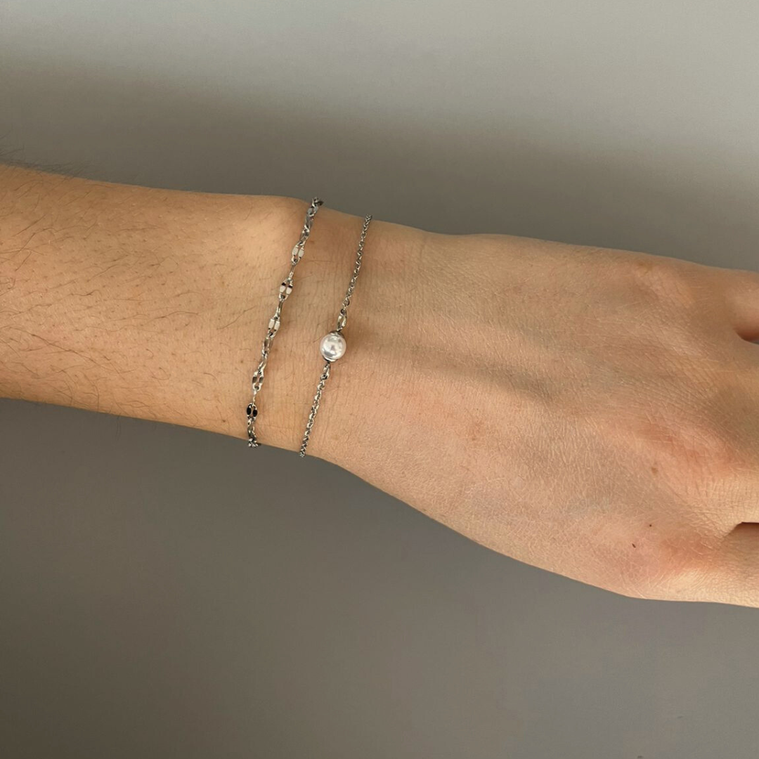 Perlita-set de pulseras de  acero inoxidable