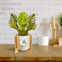 Tarjeta Pop Up 3D-Planta de papel con maceta