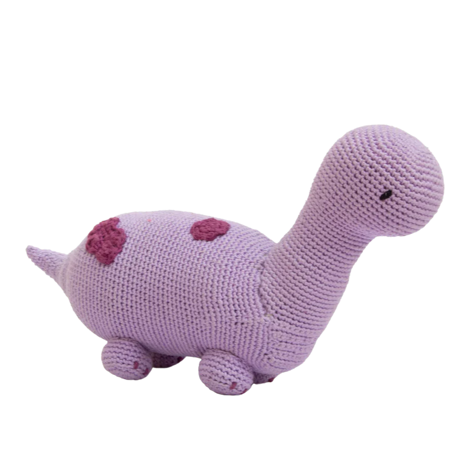 Serafina-dinosauria de peluche tejido a mano