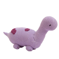 Serafina-dinosauria de peluche tejido a mano