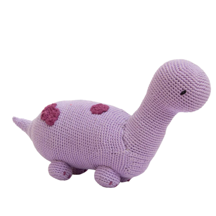 Serafina-dinosauria de peluche tejido a mano